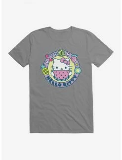 Best Sale 🤩 Hello Kitty Kawaii Vacation Watermelon Icon T-Shirt 👍 -Hello Kitty Sales Shop 18930172 hi