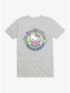 Best Sale 🤩 Hello Kitty Kawaii Vacation Watermelon Icon T-Shirt 👍 -Hello Kitty Sales Shop 18930181 hi