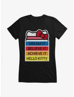 Wholesale 😀 Hello Kitty Dream It Believe It Achieve It 👧 Girls T-Shirt 🎉 -Hello Kitty Sales Shop 18940590 hi