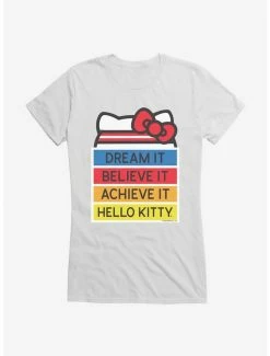 Flash Sale 😍 Hello Kitty Dream It Believe It Achieve It 👧 Girls T-Shirt 👍