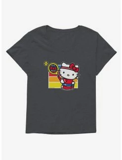 Discount 🎉 Hello Kitty Color Tennis Serve 👧 Girls T-Shirt Plus Size ⭐ -Hello Kitty Sales Shop 18943240 hi