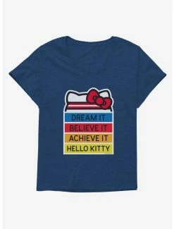Promo 😉 Hello Kitty Dream It Believe It Achieve It 👧 Girls T-Shirt Plus Size 👏