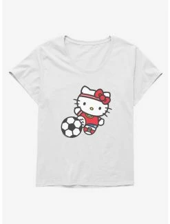Brand new 😀 Hello Kitty Soccer Kick 👧 Girls T-Shirt Plus Size 😉