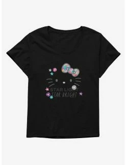 Flash Sale ✨ Hello Kitty Star Light Star Bright 👧 Girls T-Shirt Plus Size 🌟 -Hello Kitty Sales Shop 18964892 hi