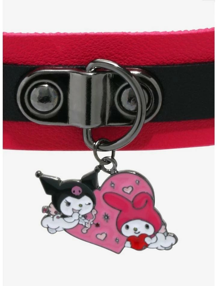 Budget ❤️ My Melody & Kuromi Heart Charm Choker 🛒 2 Budget ❤️ My Melody & Kuromi Heart Charm Choker 🛒 - Image 2