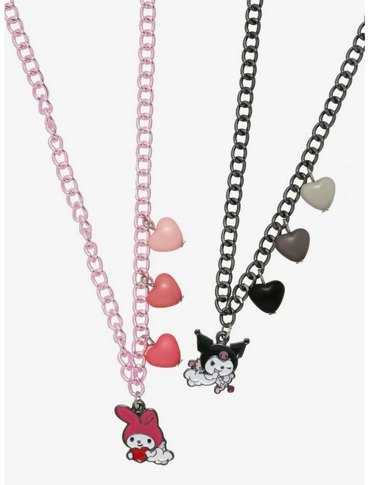 Best Pirce 😀 My Melody & Kuromi Cupid Heart Best Friend Necklace Set ✨ 1 Best Pirce 😀 My Melody & Kuromi Cupid Heart Best Friend Necklace Set ✨