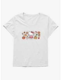 Flash Sale 🥰 Hello Kitty Pumpkin Spice Food & Decor 👧 Girls T-Shirt Plus Size ⭐ -Hello Kitty Sales Shop 19178124 hi