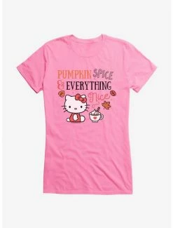 Promo ⌛ Hello Kitty Pumpkin Spice & Everything Nice 👧 Girls T-Shirt 👏 -Hello Kitty Sales Shop 19178291 hi