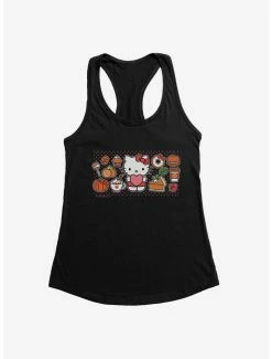 New 🤩 Hello Kitty Pumpkin Spice Food & Decor 👧 Girls Tank 💯