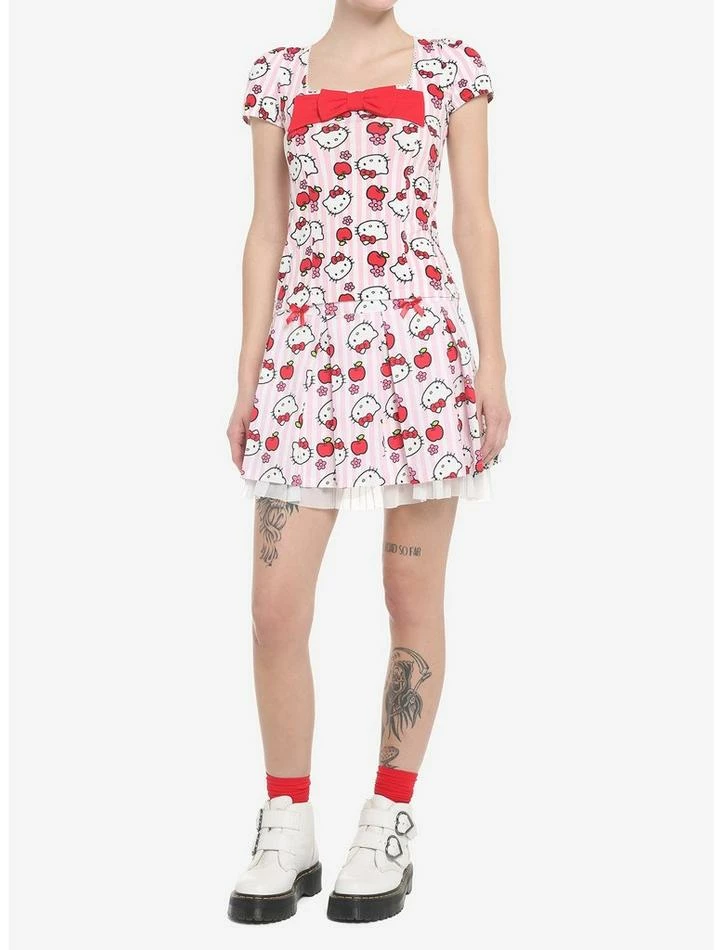 Hot Sale ⭐ Hello Kitty Apple Stripe Pleated 👗 Skirt 😉 3 Hot Sale ⭐ Hello Kitty Apple Stripe Pleated 👗 Skirt 😉 - Image 3