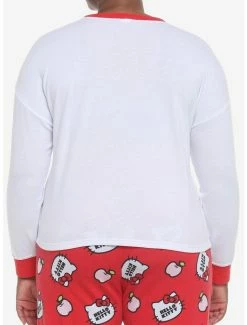 Cheap 🎉 Hello Kitty Apple 👧 Girls Skimmer Long-Sleeve Pajama Top Plus Size ✔️ -Hello Kitty Sales Shop 19320920 av2