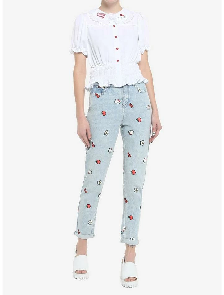 Best Pirce ๐ฅ Hello Kitty Lace ๐ง Girls Woven Button-Up Top ๐งจ 2 Best Pirce ๐ฅ Hello Kitty Lace ๐ง Girls Woven Button-Up Top ๐งจ - Image 2