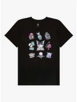 Coupon 💯 Kuromi Fortune Teller Icons Boyfriend Fit 👧 Girls T-Shirt Plus Size 🧨