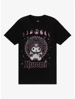 Top 10 👏 Kuromi Cosmic Moon Phase Boyfriend Fit 👧 Girls T-Shirt ❤️