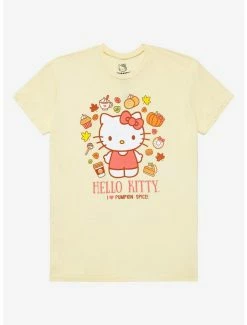 Best deal 🛒 Hello Kitty Pumpkin Spice Boyfriend Fit 👧 Girls T-Shirt ✔️