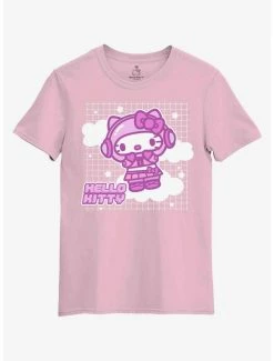 Best Pirce 👍 Hello Kitty Astro Grid Boyfriend Fit 👧 Girls T-Shirt ⌛