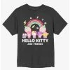 Best deal 💯 Hello Kitty And Friends Strawberry Rainbow Boyfriend Fit 👧 Girls T-Shirt 🛒