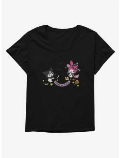 Outlet ⌛ My Melody And Kuromi 🎃 Halloween All Together 👧 Girls T-Shirt Plus Size 🛒