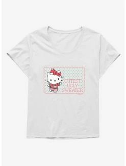 New 🥰 Hello Kitty Cutest Ugly 🎄 Christmas 👧 Girls T-Shirt Plus Size 🔔