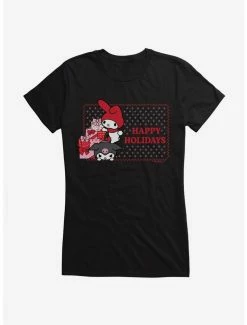 Coupon 👍 My Melody & Kuromi Holiday Presents Ugly 🎅 Christmas 👧 Girls T-Shirt 🤩